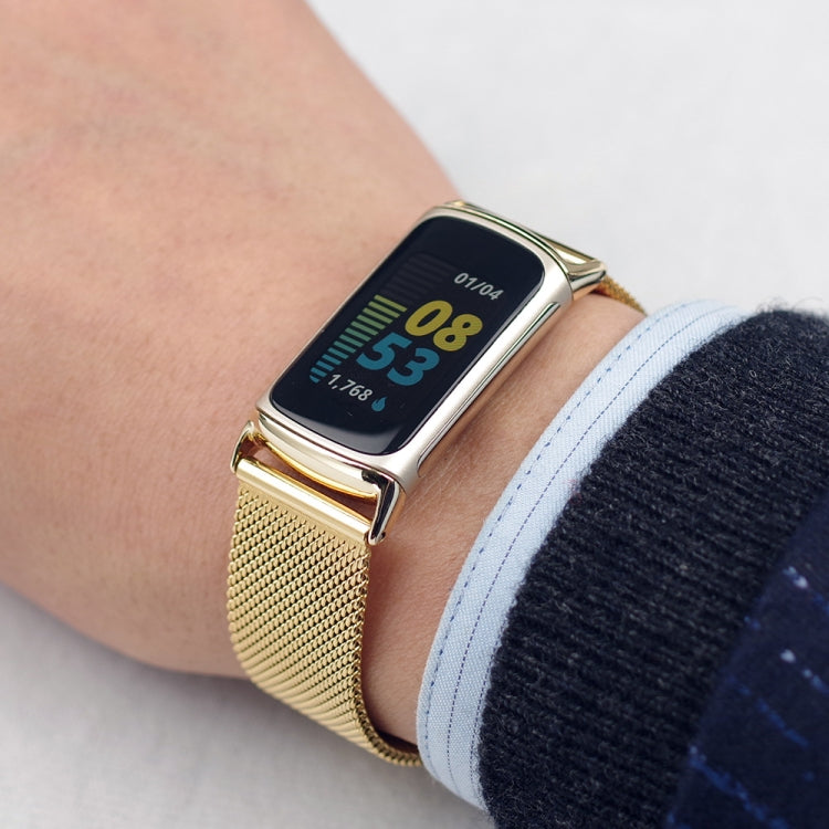 For Fitbit Charge 5 / Charge 6 Mijobs Magnetic Metal Watch Band(Silver) by MIJOBS