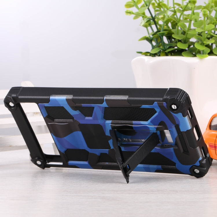 For Google Pixel 6a Camouflage Armor TPU + PC Magnetic Holder Phone Case(Dark Blue) by buy2fix