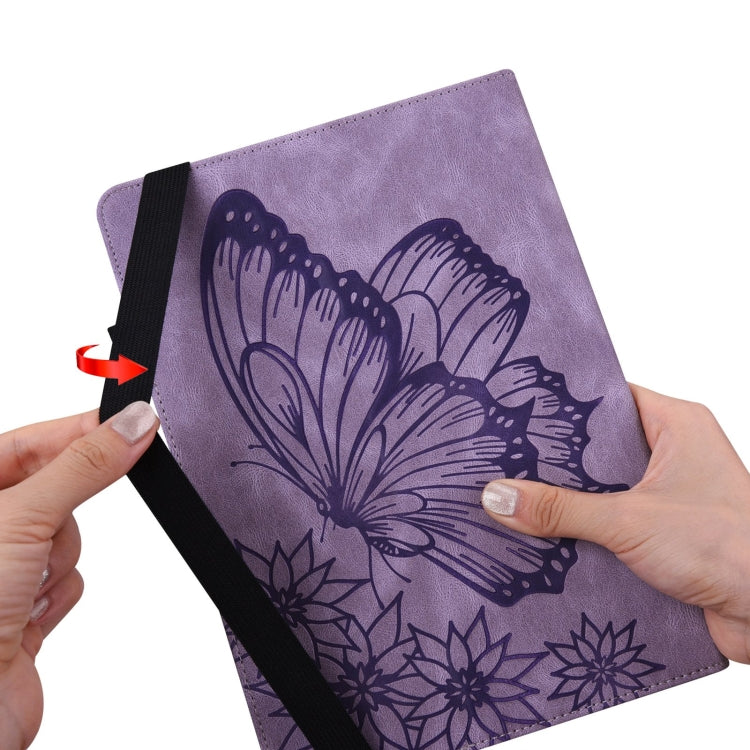 Big Butterfly Embossed Smart Leather Tablet Case For iPad Air 2 / 9.7 2018&2017(Purple) - iPad 9.7 (2018) & (2017) Cases by buy2fix | Online Shopping UK | buy2fix