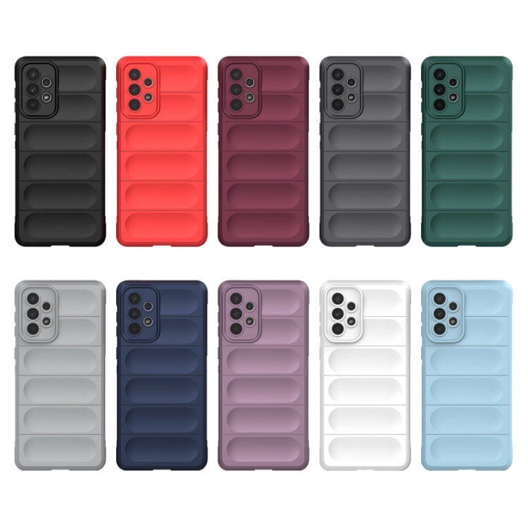 For Samsung Galaxy A73 Magic Shield TPU + Flannel Phone Case(Grey) by buy2fix