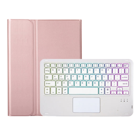 For Samsung Galaxy Tab S6 Lite A610B-AS Lambskin Texture Backlight Bluetooth Keyboard Leather Tablet Case(Rose Gold) by buy2fix