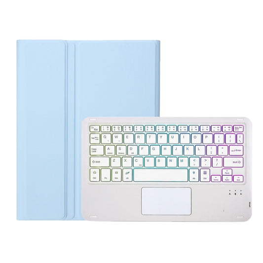 For Samsung Galaxy Tab S6 Lite A610B-AS Candy Color Backlight Bluetooth Keyboard Leather Tablet Case(White Ice) by buy2fix