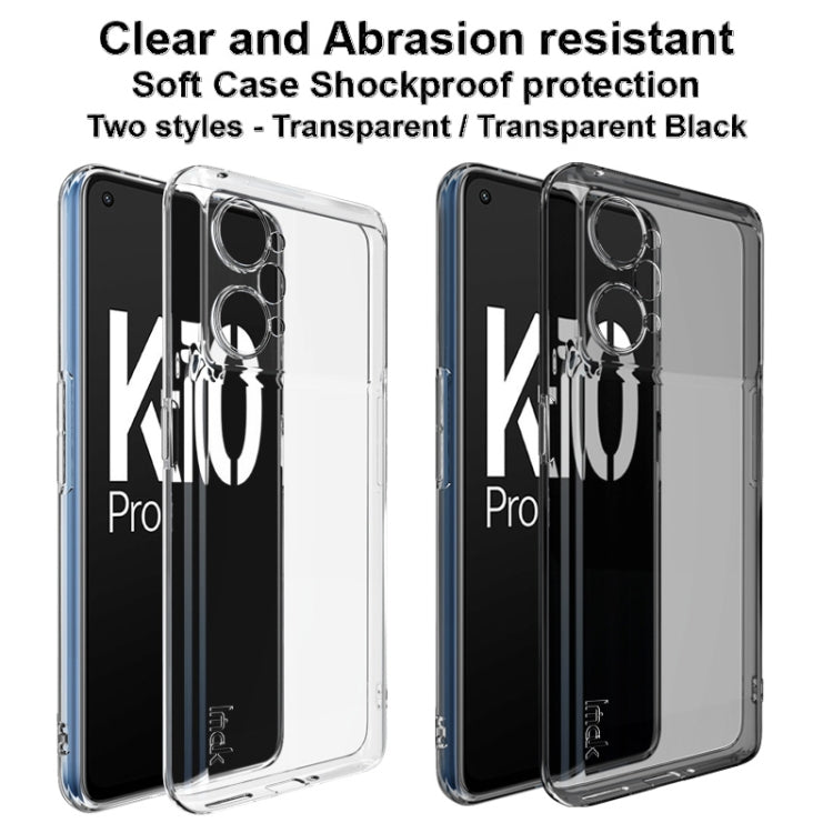 For OPPO K10 Pro 5G imak UX-5 Series Transparent Shockproof TPU Phone Case(Transparent Black) by imak