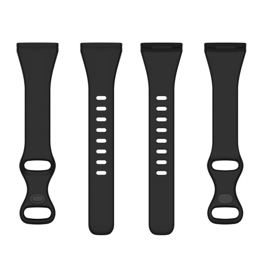 For Fitbit Versa 4 / Versa 3 / Sense Universal TPU Watch Band, Size:L(Black) by buy2fix