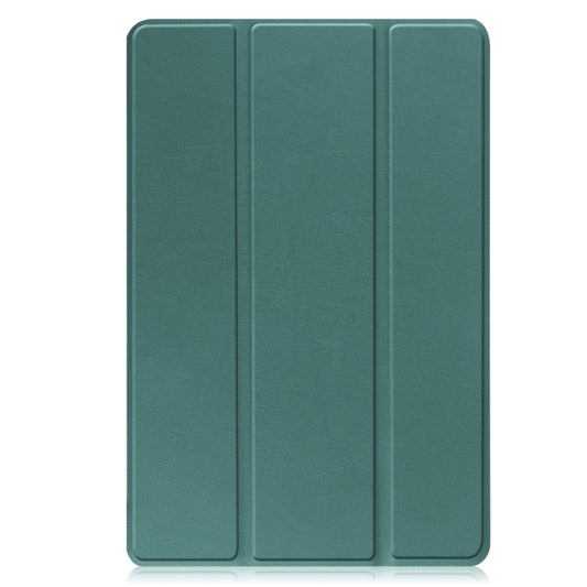 For Lenovo Tab M10 3rd Gen / TB328FU Custer Pure Color 3-Fold Holder Smart Leather Tablet Case(Green) by buy2fix