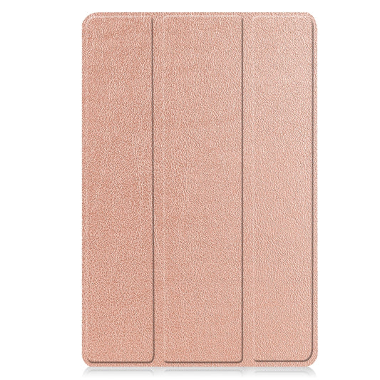 For Lenovo Tab M10 3rd Gen / TB328FU Custer Pure Color 3-Fold Holder Smart Leather Tablet Case(Rose Gold) by buy2fix
