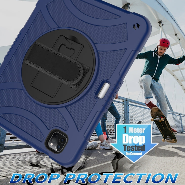 For iPad Pro 11 2022 / 2021 / 2020 Rotary Grab Silicone + PC Tablet Case(Navy Blue) - iPad Pro 11 (2022/2021) Cases by buy2fix | Online Shopping UK | buy2fix