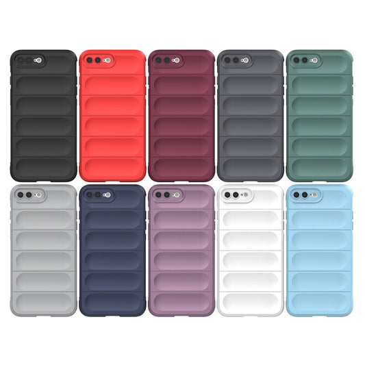 Magic Shield TPU + Flannel Phone Case For iPhone 8 Plus / 7 Plus(Dark Grey) by buy2fix