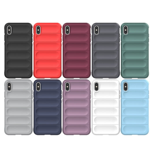 For iPhone XS Max Magic Shield TPU + Flannel Phone Case(Black) by buy2fix