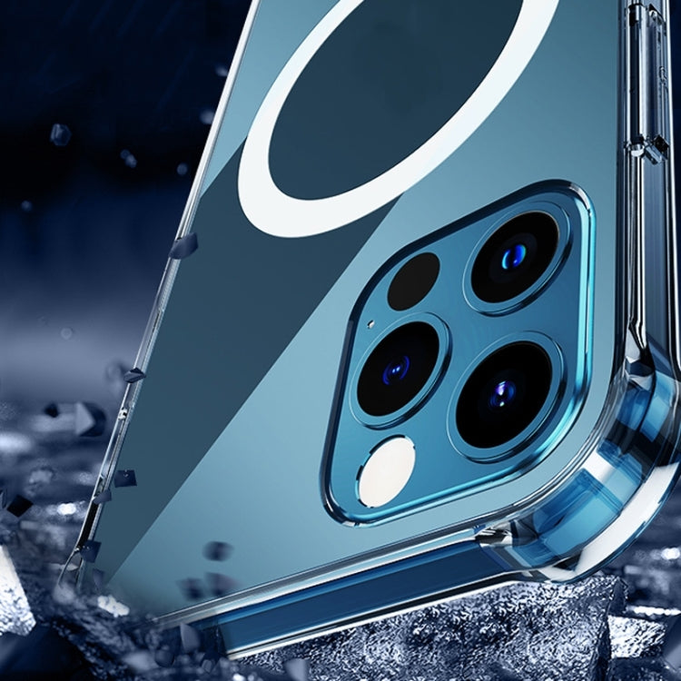 For iPhone 14 Pro Magsafe Case Clear Four-corner Airbag Shockproof Phone Case with Magnetic (Transparent) by buy2fix