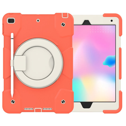 For iPad 10.2 2019/10.2 2020/10.2 2021 Silicone + PC Full Body Protection Tablet Case With Holder & Strap(Orange) - iPad 10.2 Cases by buy2fix | Online Shopping UK | buy2fix