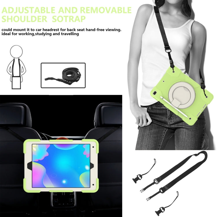 For iPad 10.2 2019/10.2 2020/10.2 2021 Silicone + PC Full Body Protection Tablet Case With Holder & Strap(Green) - iPad 10.2 Cases by buy2fix | Online Shopping UK | buy2fix