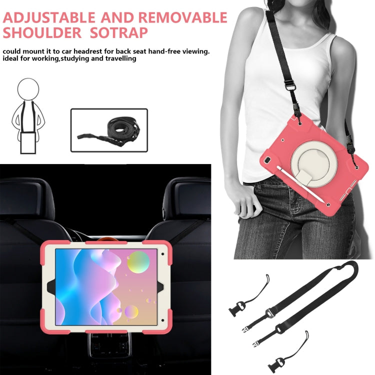For iPad 10.2 2019/10.2 2020/10.2 2021 Silicone + PC Full Body Protection Tablet Case With Holder & Strap(Red) - iPad 10.2 Cases by buy2fix | Online Shopping UK | buy2fix