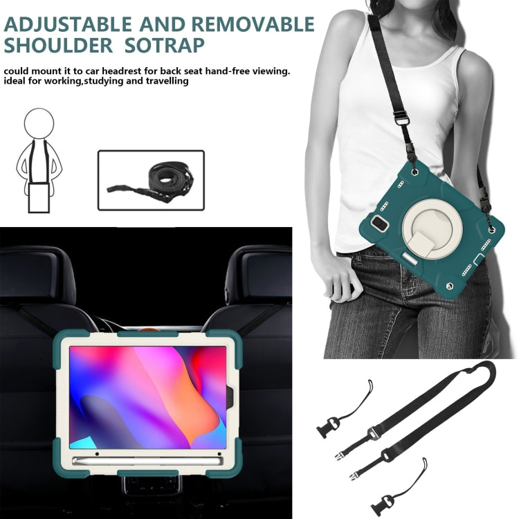 For iPad mini 2021 Silicone + PC Full Body Protection Tablet Case With Holder & Strap(Dark Green) - iPad mini 6 Cases by buy2fix | Online Shopping UK | buy2fix