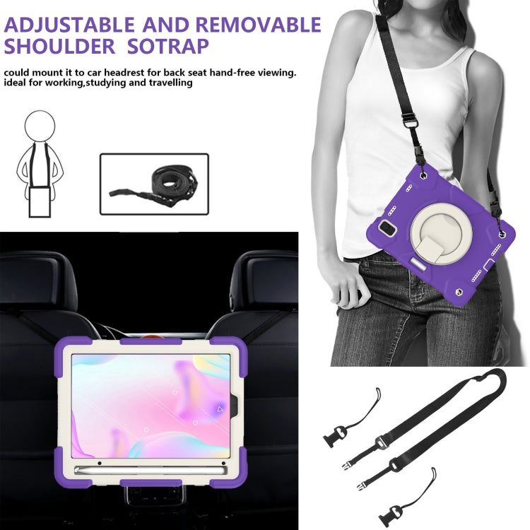 For iPad mini 2021 Silicone + PC Full Body Protection Tablet Case With Holder & Strap(Dark Purple) - iPad mini 6 Cases by buy2fix | Online Shopping UK | buy2fix