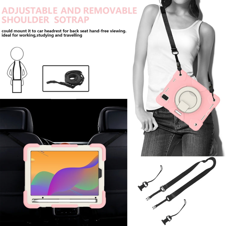For iPad mini 2021 Silicone + PC Full Body Protection Tablet Case With Holder & Strap(Pink) - iPad mini 6 Cases by buy2fix | Online Shopping UK | buy2fix