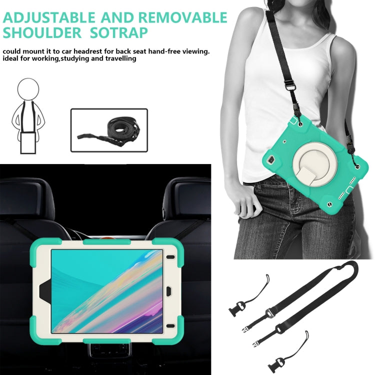 For iPad mini 4 2015/mini 2019 Silicone + PC Full Body Protection Tablet Case With Holder & Strap(Mint Green) - iPad mini (2019) / mini 5 Cases by buy2fix | Online Shopping UK | buy2fix