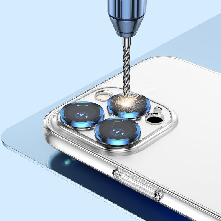 For iPhone 12 Pro MagSafe Magnetic Transparent PC + Glass Lens Film Phone Case(Blue) - iPhone 12 / 12 Pro Cases by buy2fix | Online Shopping UK | buy2fix