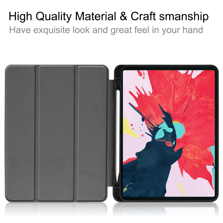 For iPad Pro 11 inch 2020 Custer Pattern TPU Smart Tablet Holster with Sleep Function & Tri-Fold Bracket & Pen Slot(Blue) - iPad Pro 11 (2020) Cases by buy2fix | Online Shopping UK | buy2fix