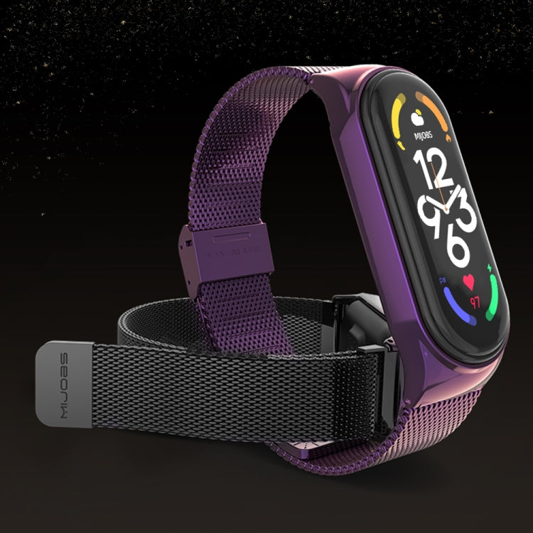 For Xiaomi Mi Band 7 / 7 NFC MIJOBS CS Milan Buckle Metal Watch Band(Rose Gold) by MIJOBS