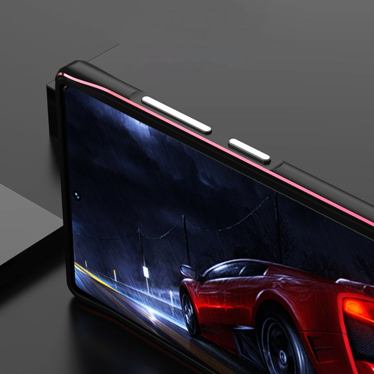 For Samsung Galaxy S22 Ultra Aurora Series Lens Protector + Metal Frame Protective Phone Case(Wine Red Silver) - Galaxy S22 Ultra 5G Cases by buy2fix | Online Shopping UK | buy2fix