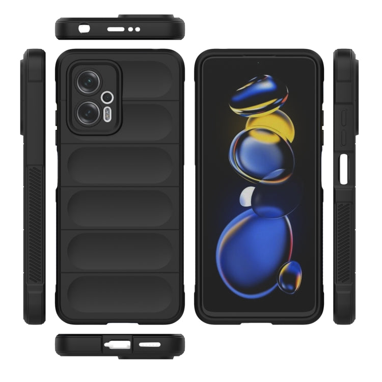 For Xiaomi Redmi Note 11T Pro Magic Shield TPU + Flannel Phone Case(Dark Blue) by buy2fix
