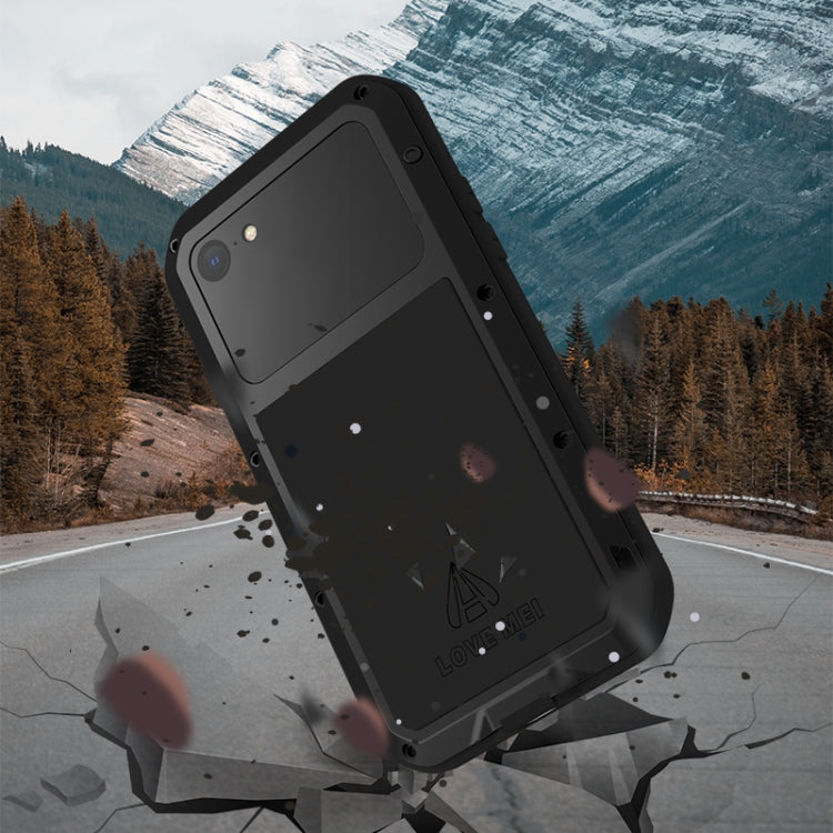For iPhone SE 2022 / SE 2020 / 8 / 7 LOVE MEI Metal Shockproof Life Waterproof Dustproof Protective Phone Case with Glass(Silver) by LOVE MEI