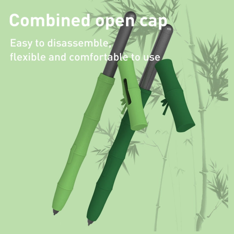 For Samsung Galaxy Tab S7/S7+/S8/S8+ LOVE MEI Bamboo Liquid Silicone Gel Stylus Pen Protective Case(Light Green) by LOVE MEI