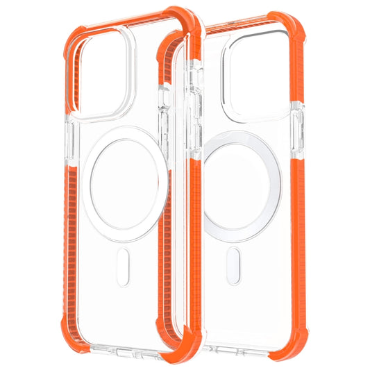 For iPhone 14 Plus Magsafe Magnetic Acrylic Shockproof Phone Case (Orange) by buy2fix