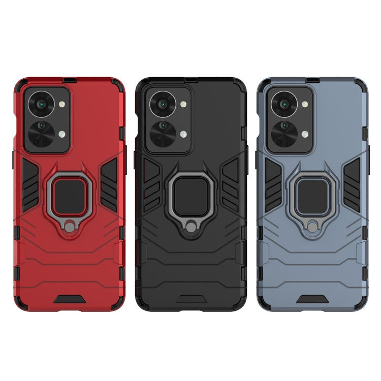 For OnePlus Nord 2T 5G Magnetic Ring Holder PC + TPU Phone Case(Navy Blue) by buy2fix