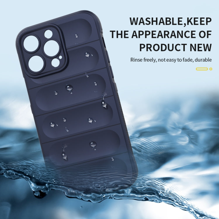 For iPhone 14 Magic Shield TPU + Flannel Phone Case (Light Blue) by buy2fix