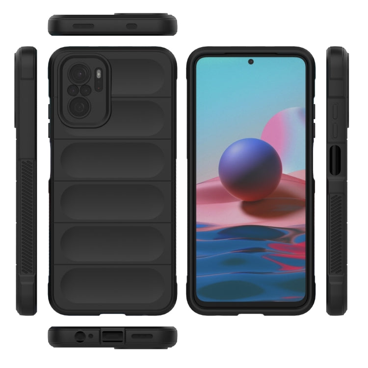 For Xiaomi Redmi Note 10 4G Magic Shield TPU + Flannel Phone Case(Sky Blue) by buy2fix