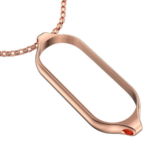 For Xiaomi Mi Band 5 / 6 MIJOBS Metal Pendant Stainless Steel Watch Necklace(Rose Gold) by MIJOBS