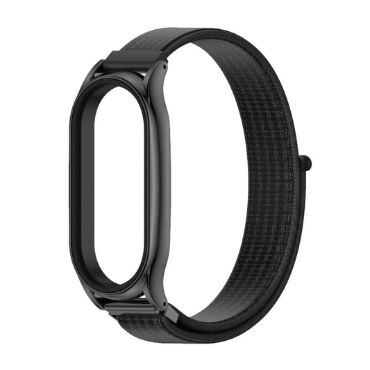 For Xiaomi Mi Band 7 / 7 NFC MIJOBS Plus Stainless Steel Case Nylon Watch Band(Black) by MIJOBS