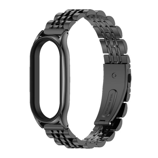 For Xiaomi Mi Band 7 / 7 NFC MIJOBS Plus Seven-bead Metal Stainless Steel Watch Band(Black) by MIJOBS