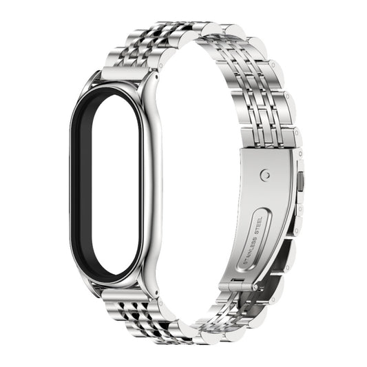 For Xiaomi Mi Band 7 / 7 NFC MIJOBS Plus Seven-bead Metal Stainless Steel Watch Band(Silver) by MIJOBS