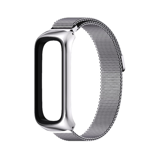 For Samsung Galaxy Fit 2 MIJOBS Milan Magnetic Stainless Steel Watch Band(Silver) by MIJOBS