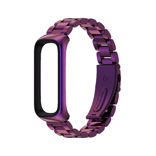 For Samsung Galaxy Fit 2 MIJOBS Three-bead Metal Stainless Steel Watch Band(Purple) by MIJOBS