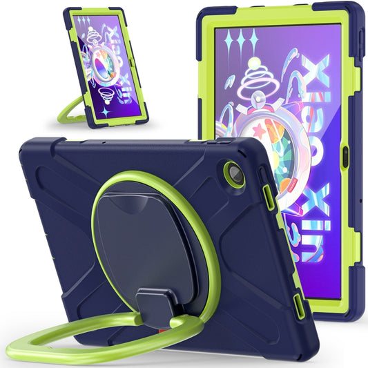 For Lenovo Tab M10 Plus 10.6 3rd Gen 2022 Silicone + PC Protective Tablet Case(Navy Blue and Yellow Green) - Lenovo by buy2fix | Online Shopping UK | buy2fix