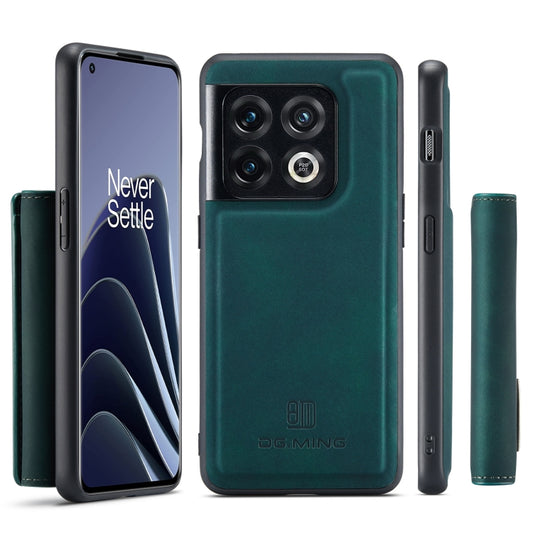 For OnePlus 10 Pro DG.MING M1 Series 3-Fold Multi Card Wallet + Magnetic Phone Case(Green) by DG.MING