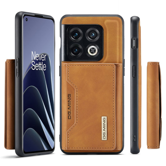 For OnePlus 10 Pro DG.MING M2 Series 3-Fold Multi Card Bag Phone Case(Brown) by DG.MING