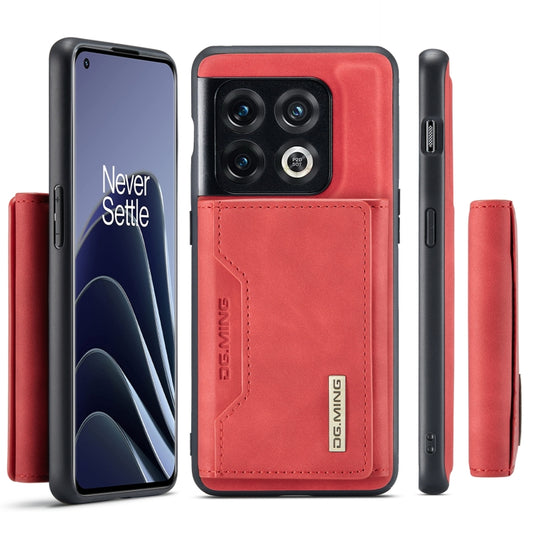 For OnePlus 10 Pro DG.MING M2 Series 3-Fold Multi Card Bag Phone Case(Red) by DG.MING