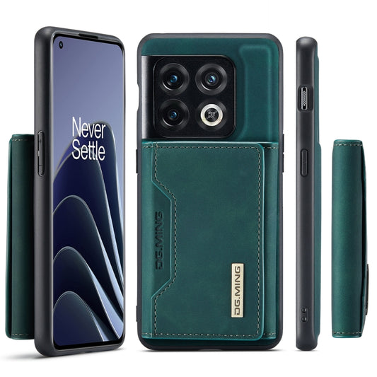 For OnePlus 10 Pro DG.MING M2 Series 3-Fold Multi Card Bag Phone Case(Green) by DG.MING