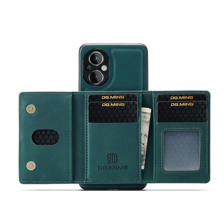 For OnePlus Nord N20 5G DG.MING M2 Series 3-Fold Multi Card Bag Phone Case(Green) by DG.MING