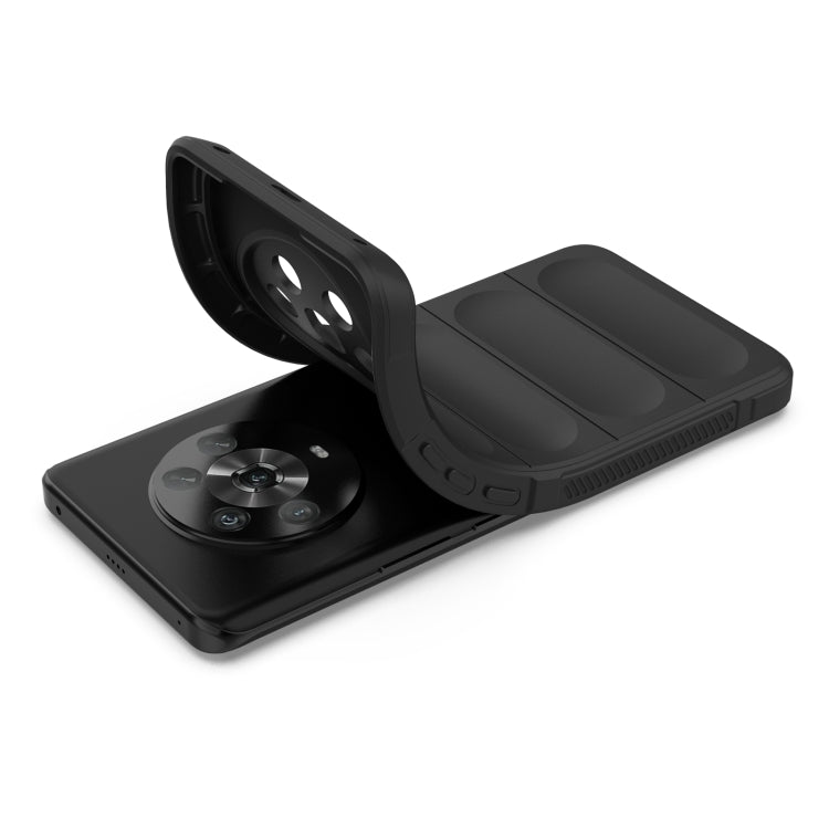 For Honor Magic4 Magic Shield TPU + Flannel Phone Case(Black) by buy2fix