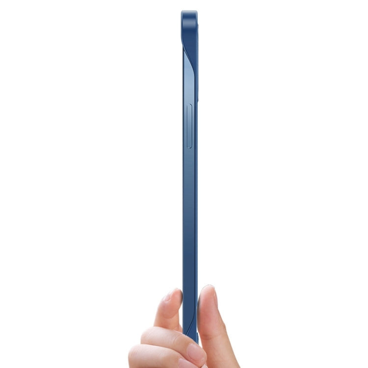 For iPhone 14 Pro Frosted Soft Four-corner Shockproof MagSafe Phone Case(Blue) by buy2fix