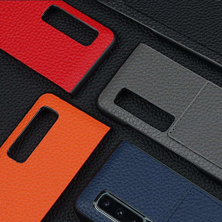 For Galaxy Fold / W2020 Shockproof Full Coverage Litchi Texture Leather Case with Card Slot(Black) - Galaxy Phone Cases by buy2fix | Online Shopping UK | buy2fix