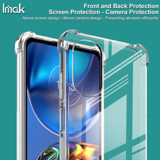 For Motorolo Moto E32 4G IMAK All-inclusive Shockproof Airbag TPU Case with Screen Protector (Transparent Black) by imak