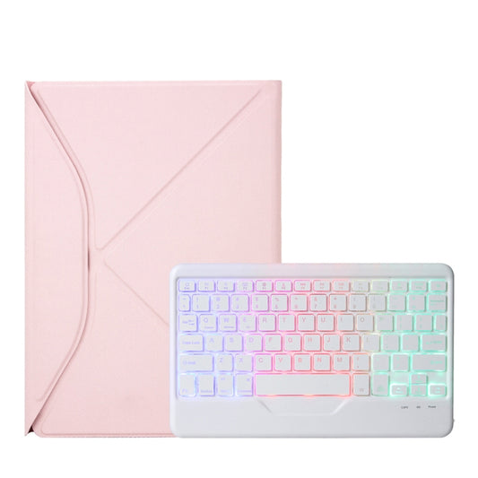 Z098BS Pen Slot Backlight Bluetooth Keyboard Leather Tablet Case For iPad Air 11 2025 / 2024 / Air 5 / Air 4(Pink) by buy2fix