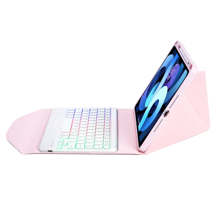 Z102BS Pen Slot Backlight Bluetooth Keyboard Leather Tablet Case For iPad 10.2 2021/2020/2019(Pink) by buy2fix